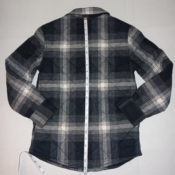 Sonoma Blue & White Plaid Quilted Shacket Boys Small Flannel Lined Shirt Jacket - Picture 12 of 15